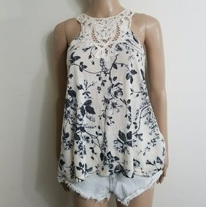 New H&M printed cotton tank top